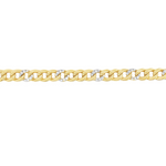 18kt Yellow Gold 7mm Diamond Curb Link Bracelet