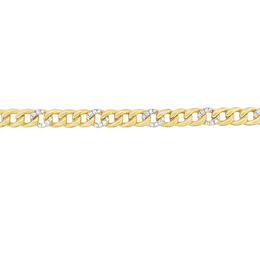 18kt Yellow Gold 7mm Diamond Curb Link Bracelet