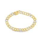 18kt Yellow Gold 7mm Diamond Curb Link Bracelet