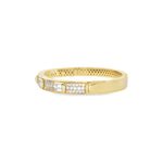 18kt Yellow Gold 6.5mm Pave Bangle with Bezel Emerald Diamonds