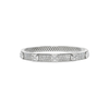 18kt White Gold 6.5mm Pave Bangle with Bezel Emerald Diamonds