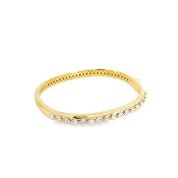 18kt Yellow Gold Claw Set Diamond Bangle