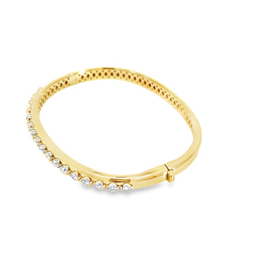 18kt Yellow Gold Claw Set Diamond Bangle
