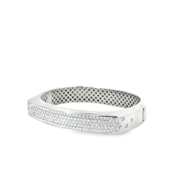 18kt White Gold 5 Row Rectangular Bangle