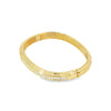 18kt Yellow Gold Ridged Diamond Cuff Bangle