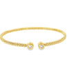 18kt Gold Coil Open Diamond Bezel Bangle