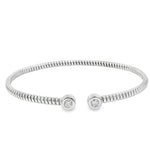 18kt Gold Coil Open Diamond Bezel Bangle