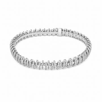18kt White Gold Diamond Bar Bracelet