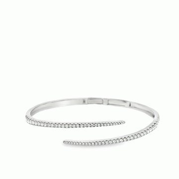 18kt White Gold Tapered Diamond Bangle