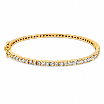 18kt Gold Claw Set Diamond Bangle