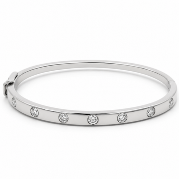 14kt White Gold 7 Diamond Bangle Bracelet
