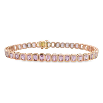 18kt Yellow Gold Pastel Sapphire Bezel Tennis Bracelet