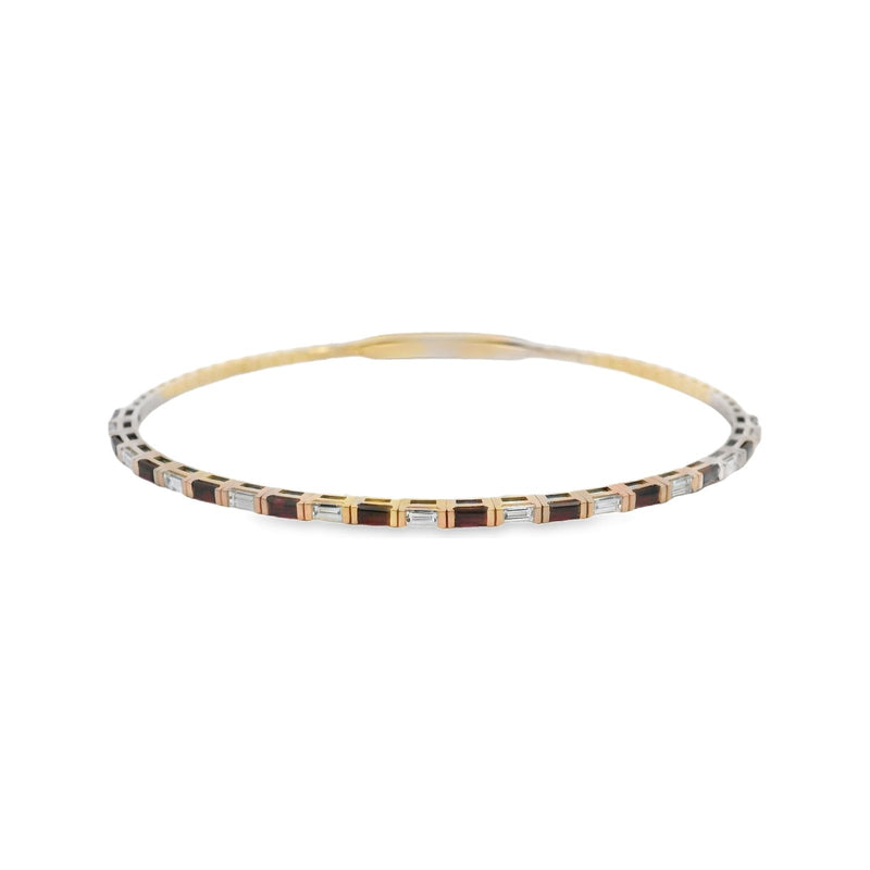 18kt Rose Gold Ruby and Diamond Flex Bangle