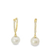 18kt Yellow Gold Huggy Pearl Drop Diamond Earring