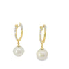 18kt Yellow Gold Huggy Pearl Drop Diamond Earring
