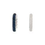 18kt Double Sided Blue Sapphire Diamond Hoop Earrings