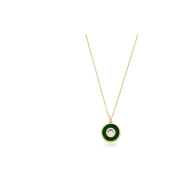18kt Yellow Gold Diamond and Malachite Pendant