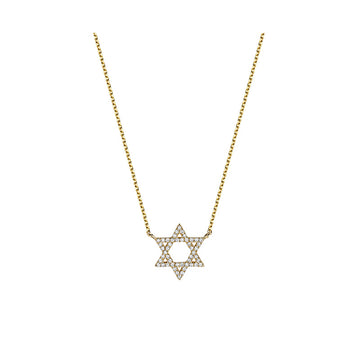 14kt Gold Diamond 11mm Star of David .11tw