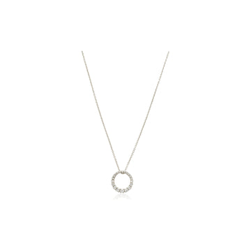 18kt White Gold Graduated Circle of Life Diamond Necklace