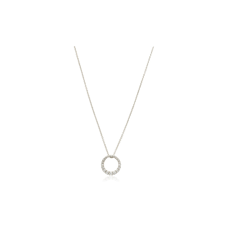 18kt White Gold Graduated Circle of Life Diamond Necklace