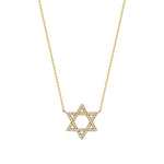 14kt Gold Diamond 15mm Star of David .15tw