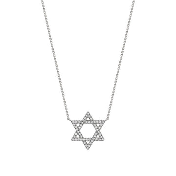 14kt Gold Diamond 15mm Star of David .15tw