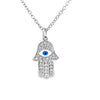 14kt Gold Diamond Hamsa With Blue Eye