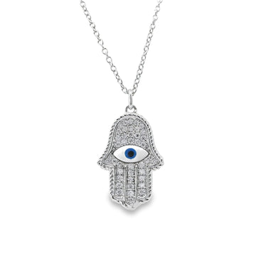 14kt Gold Diamond Millgrain Hamsa