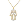 14kt Gold Small Patterned Diamond Hamsa