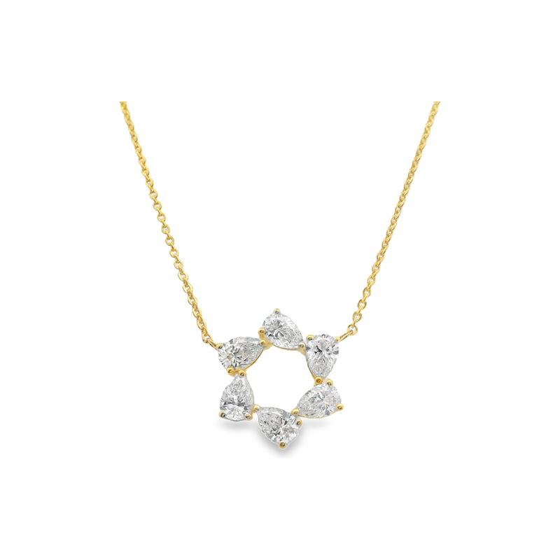 14kt Pear Diamond Star of David