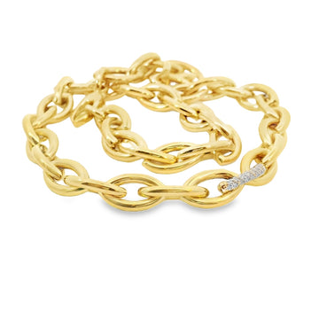 18kt Yellow Gold Marquise Shape Diamond Necklace