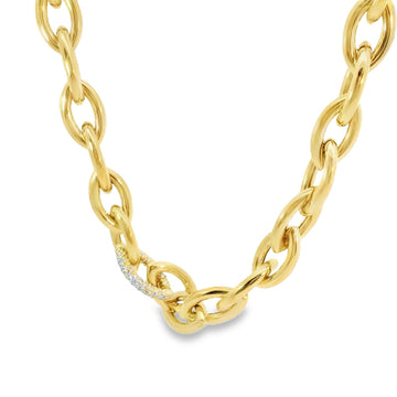18kt Yellow Gold Marquise Shape Diamond Necklace
