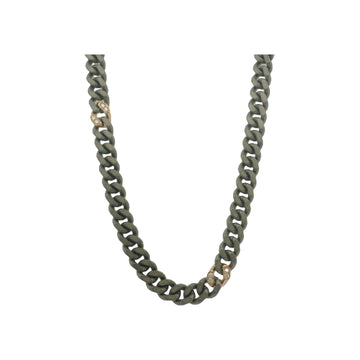 18kt Pink Gold Titanium Curb Link Diamond Chain