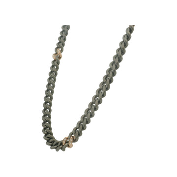 18kt Pink Gold Titanium Curb Link Diamond Chain