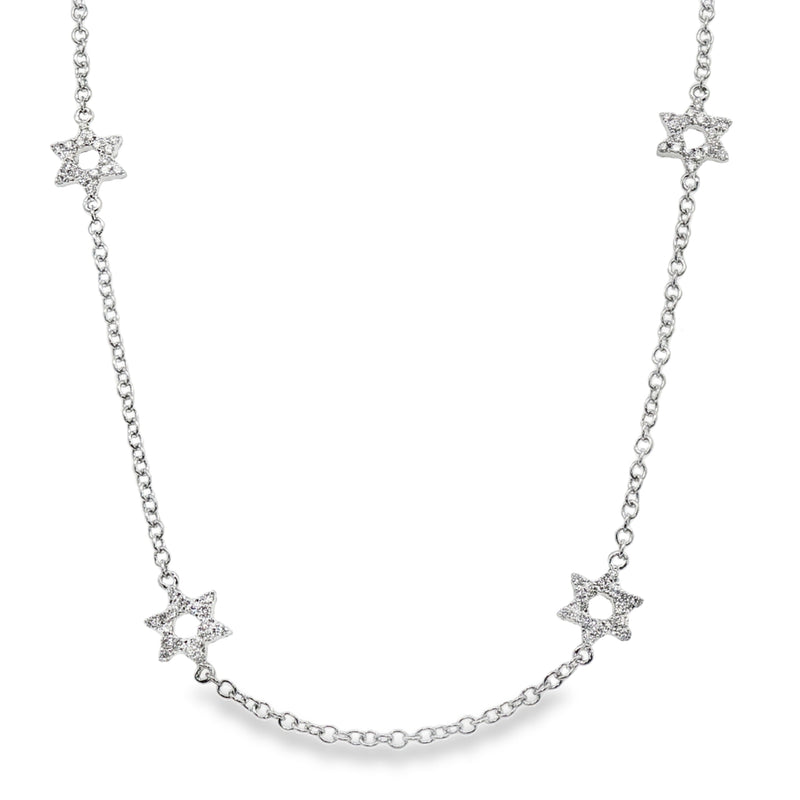 18kt Gold Multi Star of David Necklace