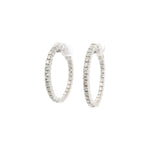 18kt White Gold Inside Out Diamond Hoop Earrings