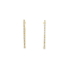 18kt Yellow Gold Diamond Oval Huggie Earrings