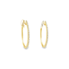 18kt Yellow Gold Diamond Oval Huggie Earrings