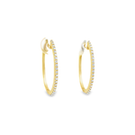 18kt Yellow Gold Diamond Oval Huggie Earrings