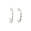 18kt White Gold Dangling Bezel Half Hoop Earrings