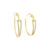 18kt Yellow Gold 1 in Spilt Diamond Hoop Earrings