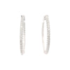 14kt White Gold 1 inch Inside Out Hoop Earrings