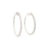 14kt White Gold 1 inch Inside Out Hoop Earrings