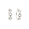 18kt White Gold 1 inch Hoops with 3 Diamond Halos Earrings