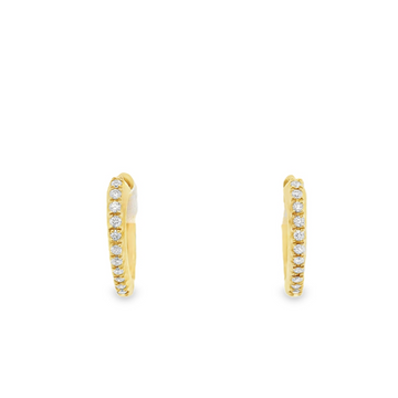 18kt Yellow Gold 1/2 Inch Heart Hoop Earrings