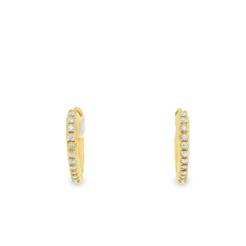 18kt Yellow Gold 1/2 Inch Heart Hoop Earrings