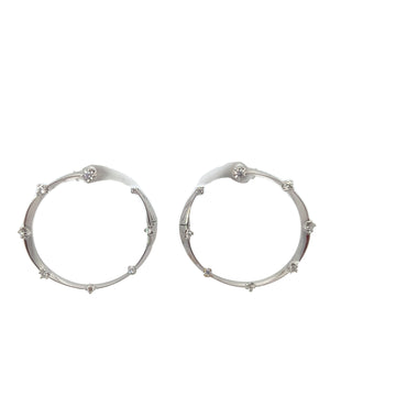 18kt White Gold 1 1/4 inch Open Forward Facing Hoop Earrings