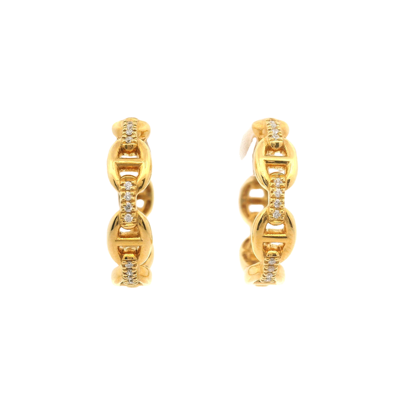 18kt Yellow Gold 3/4inch Mariner Hoop Earrings