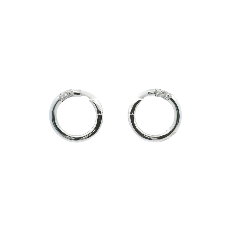 18kt White Gold Open Swirl High Polish Earrings