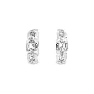 18kt White Gold 3/4 Inch Anchor Link Hoop Earrings